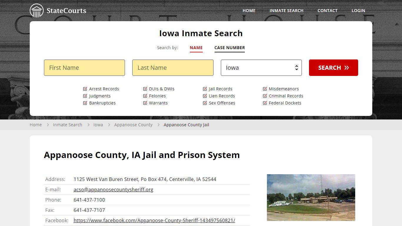 Appanoose County Jail Inmate Records Search, Iowa - StateCourts